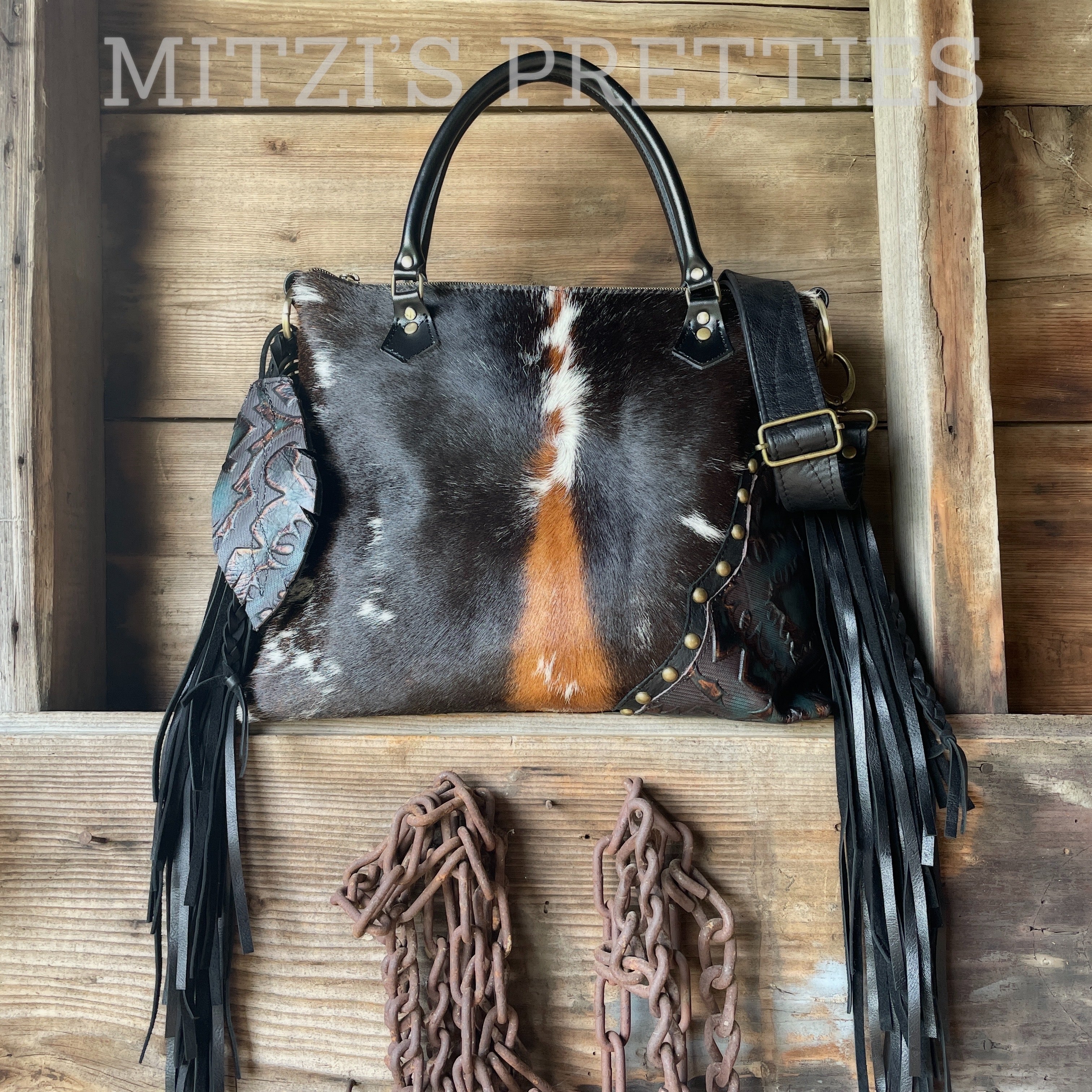 Ships Today Cowhide Leather Crossbody Bag with Handles