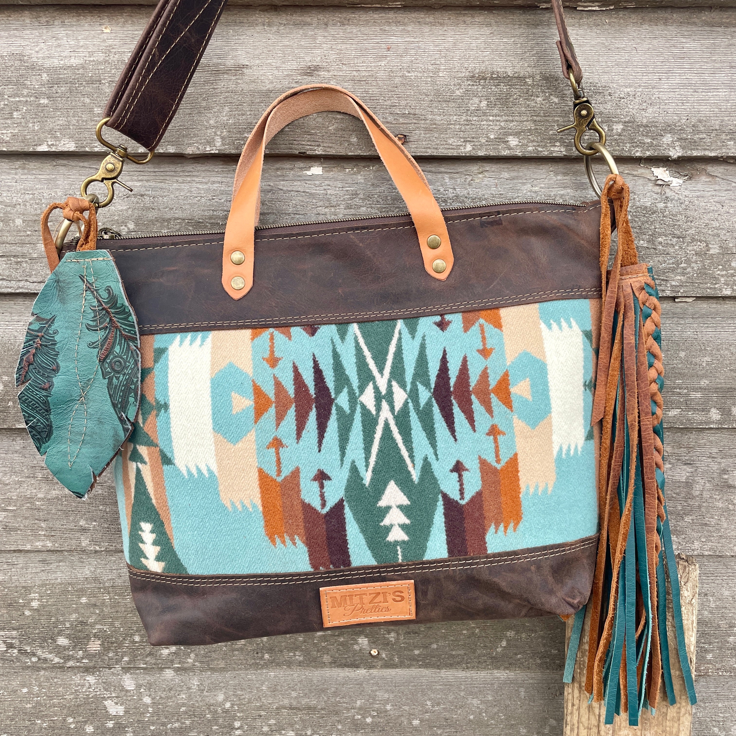バッグ Munga Hand Made Pendleton x Leather Mbag Pendleton & Leather – Mitzi's Pretties