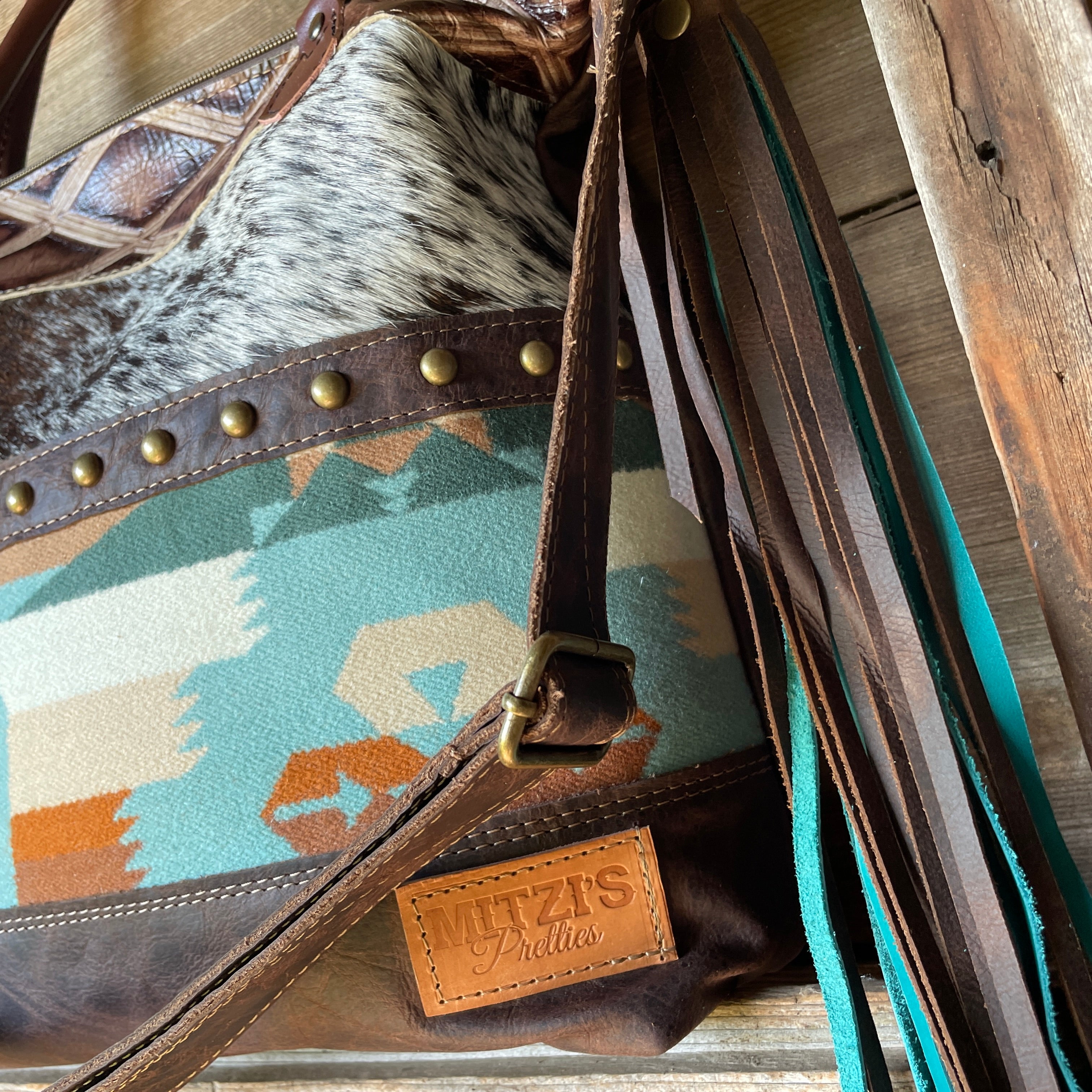 Western Fringed selling Crossbody with Pendleton Wool