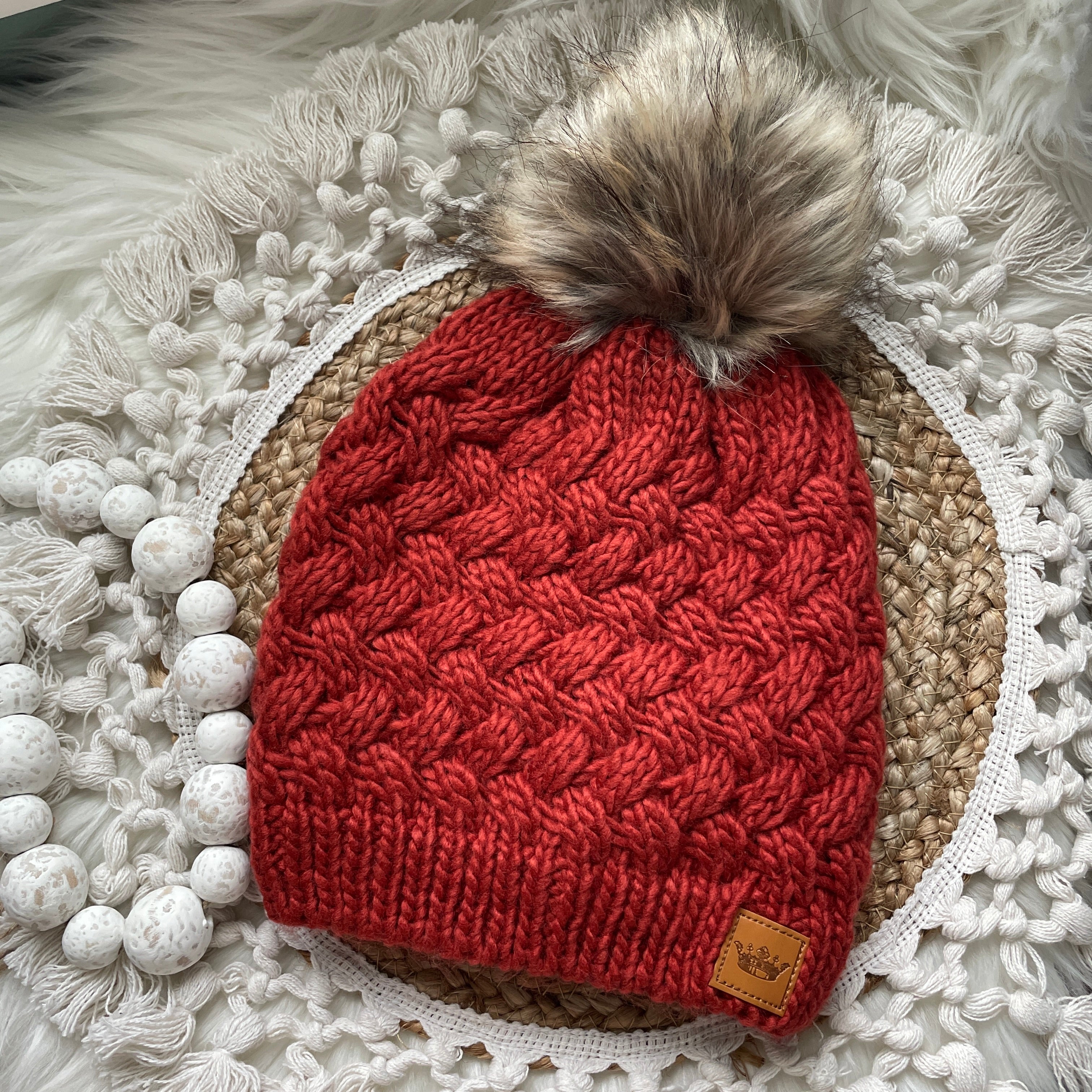 Rust Winter Hat w/ Pom – Mitzi's Pretties