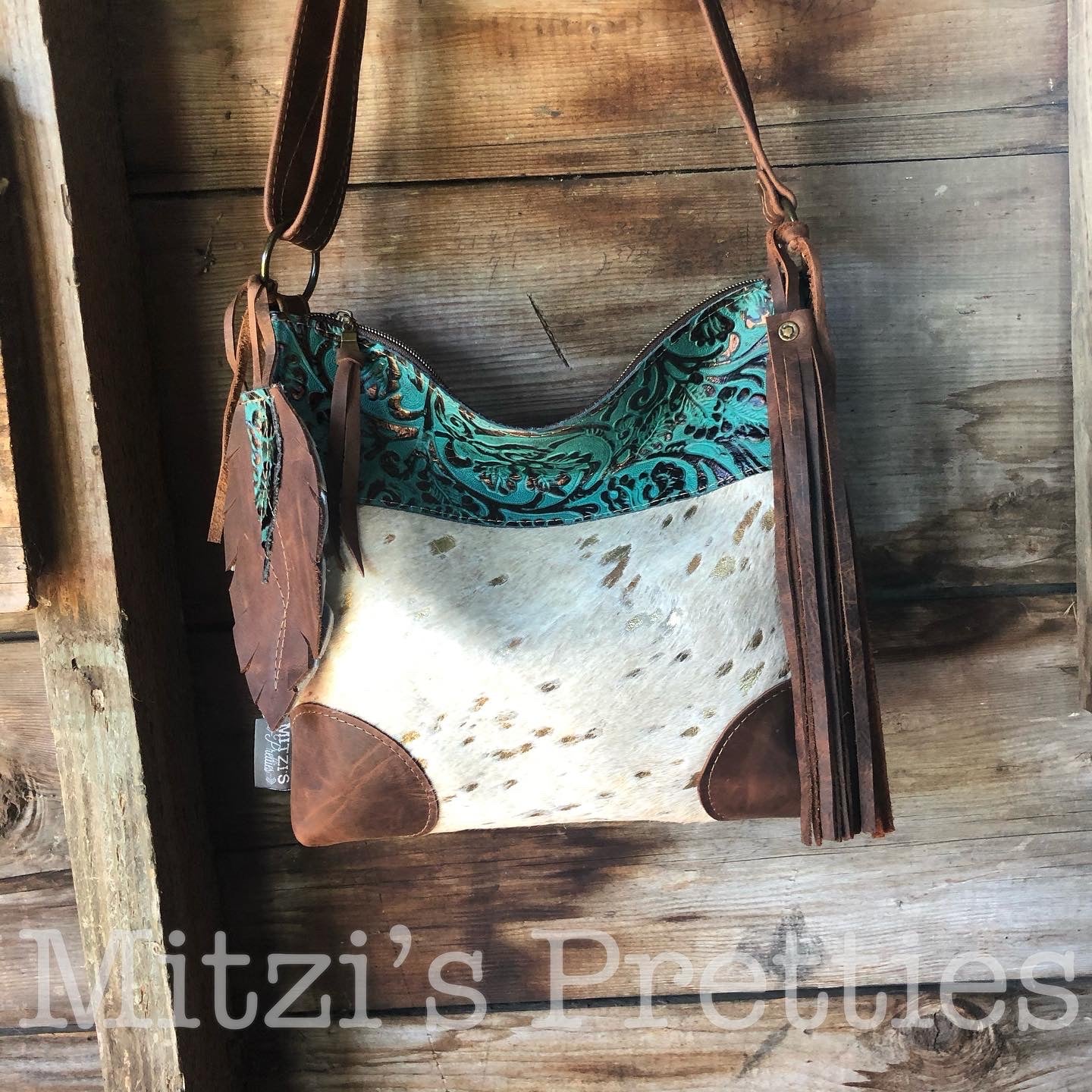 Boho Chic Cowhide Fringe Crossbody Bag