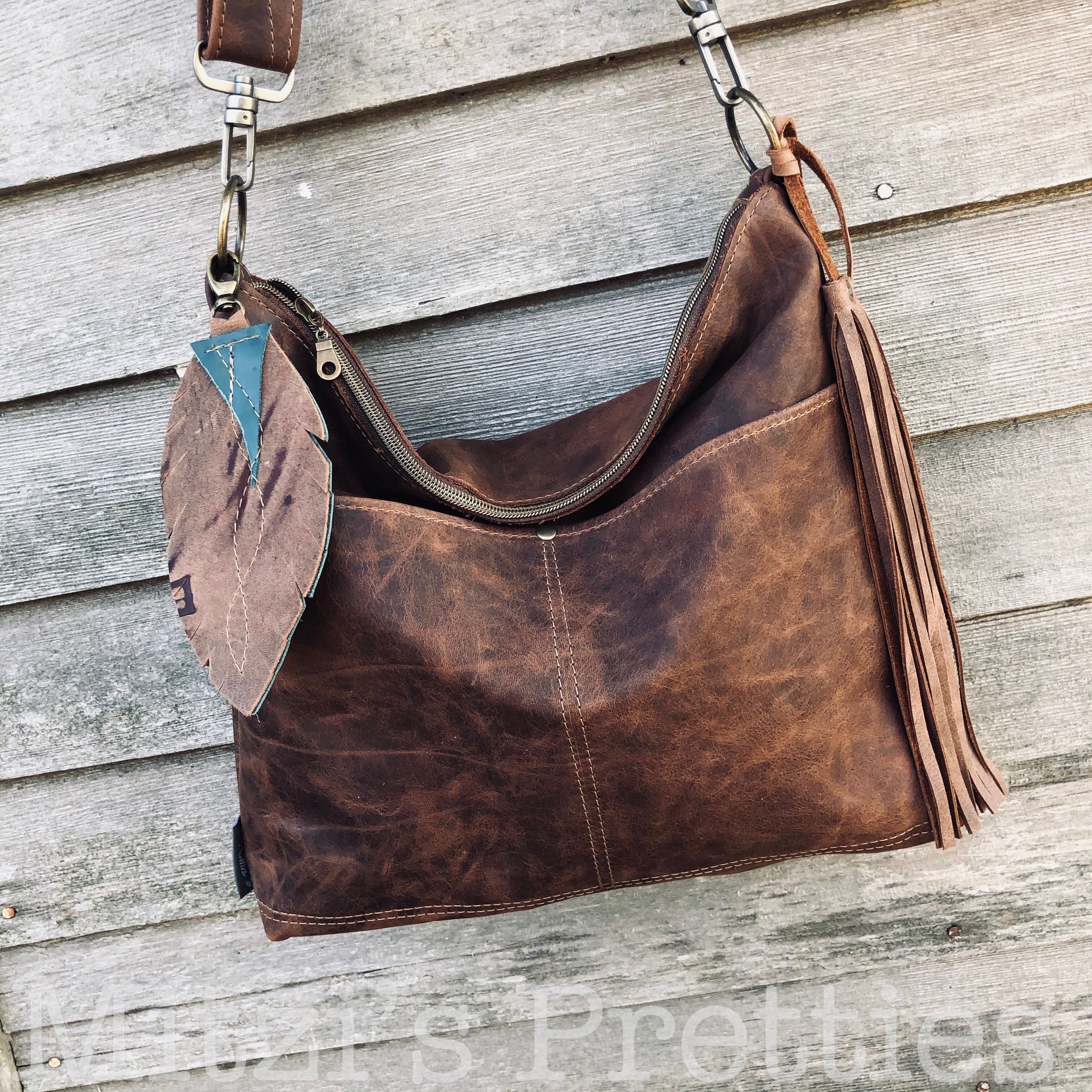 Brown Leather Slouchy Hobo Bag