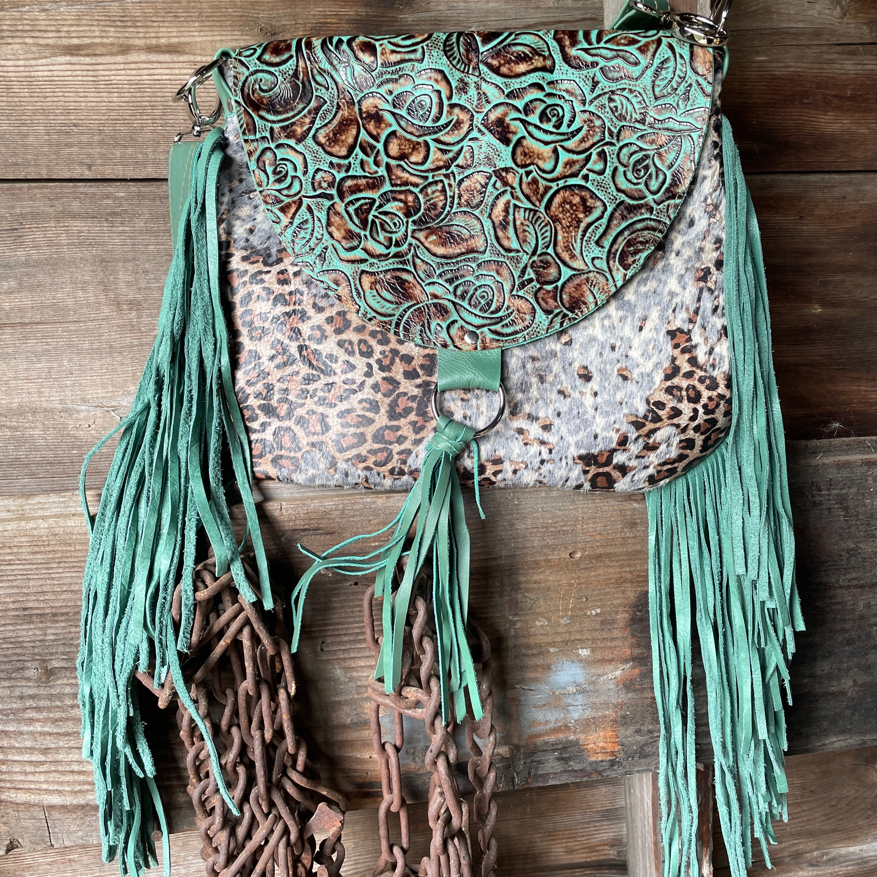 Cheetah fringe online purse